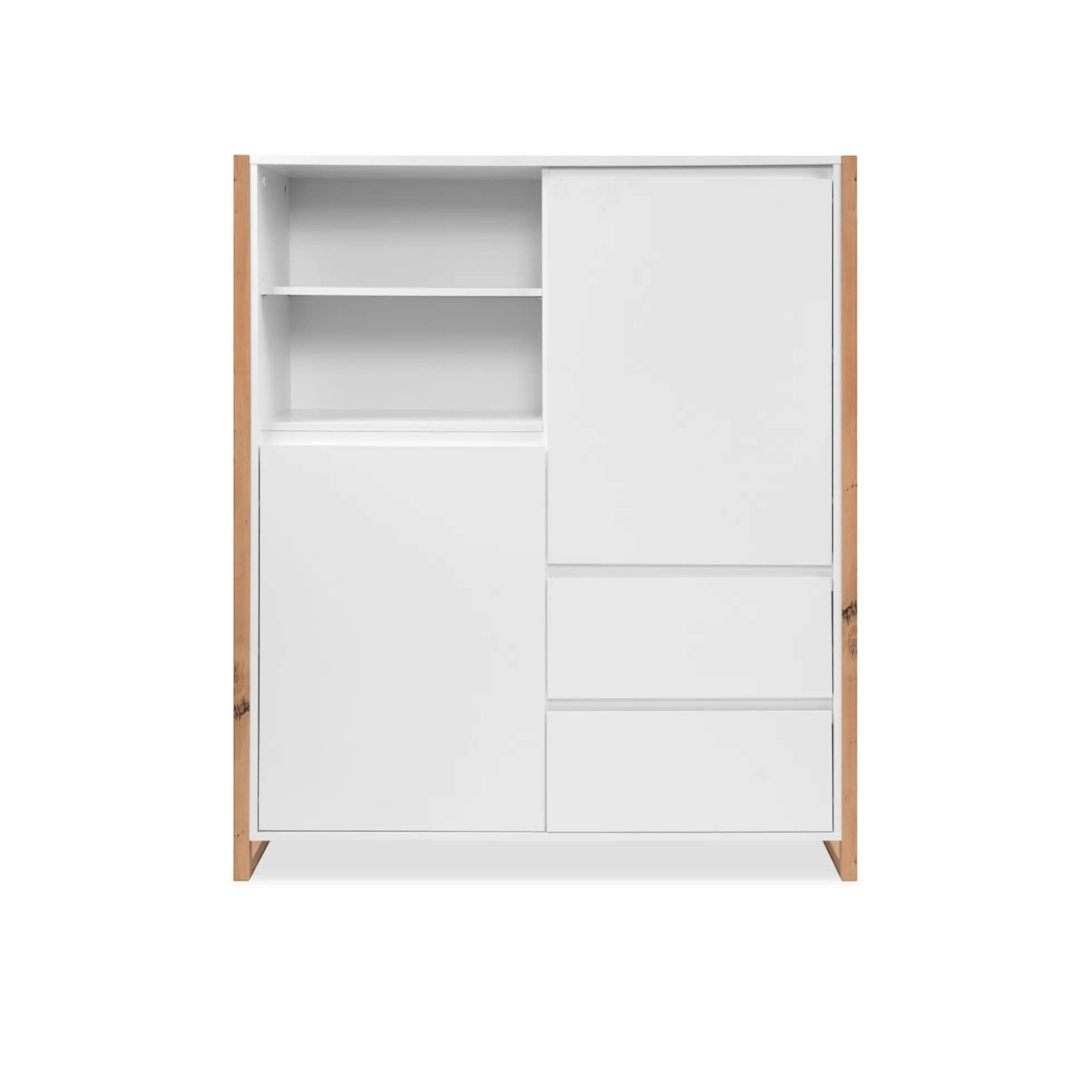 Buffet haut blanc 2 portes 2 tiroirs ALVA