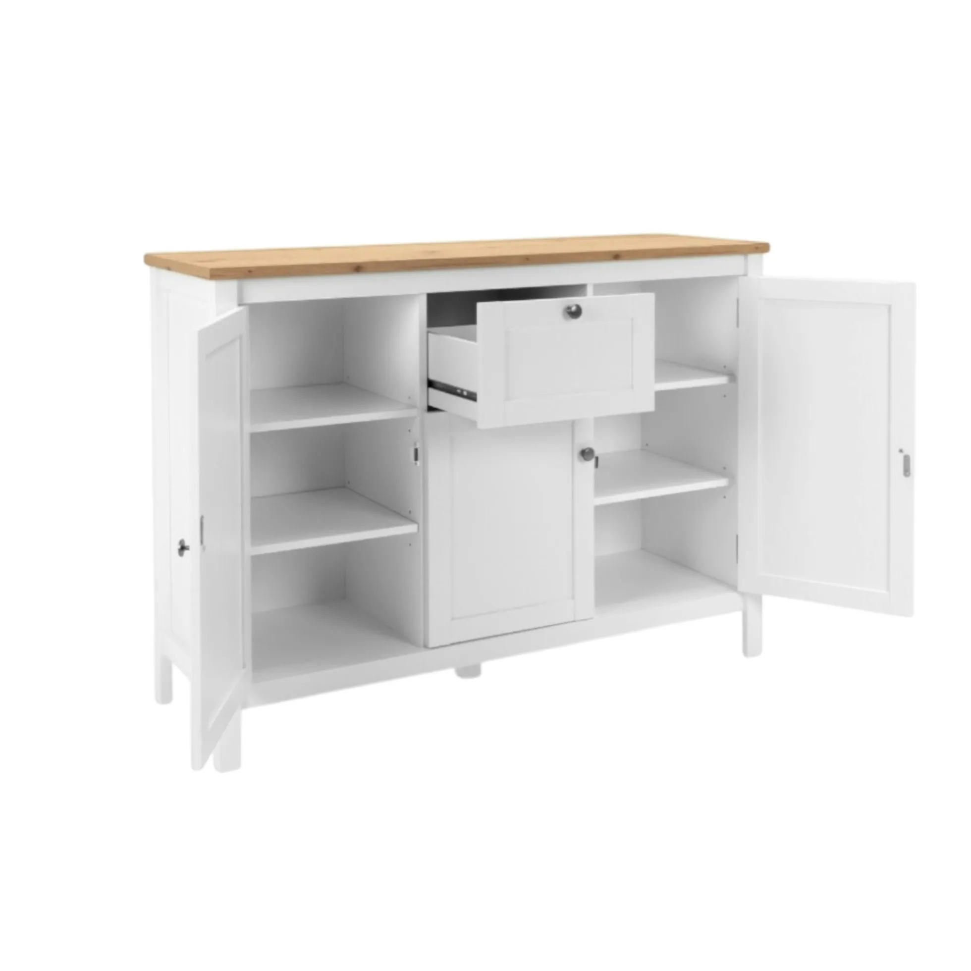 Buffet haut blanc 3 portes 1 tiroir VENZA