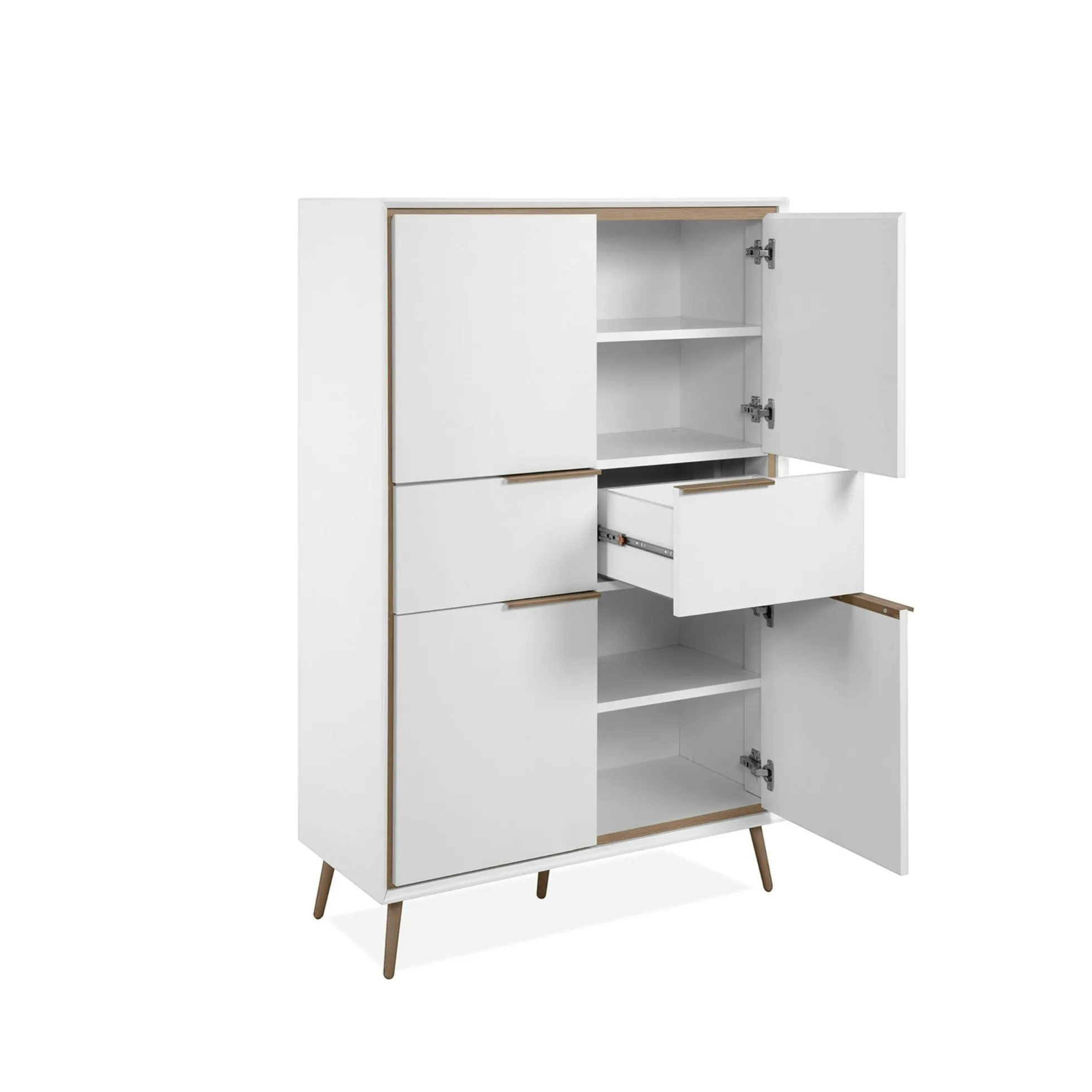 Buffet haut blanc 4 portes 2 tiroirs AVIO