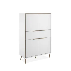 Buffet haut blanc 4 portes 2 tiroirs AVIO