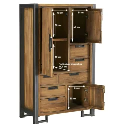 Buffet haut bois de teck naturel CANADA