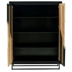 Buffet haut bois noir et blanc ANINA