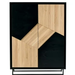 Buffet haut bois noir et blanc ANINA