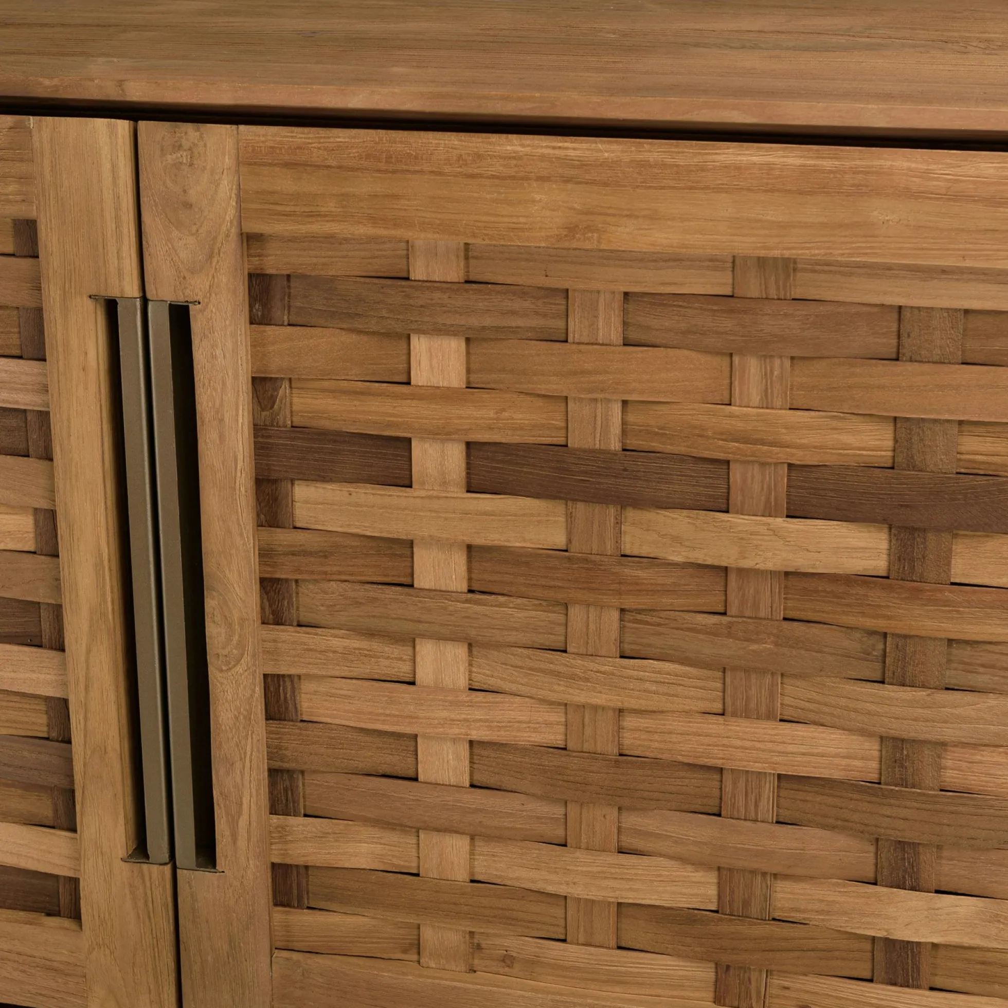 Buffet haut 105,5 cm 2 portes en teck recyclé sur pied SWING