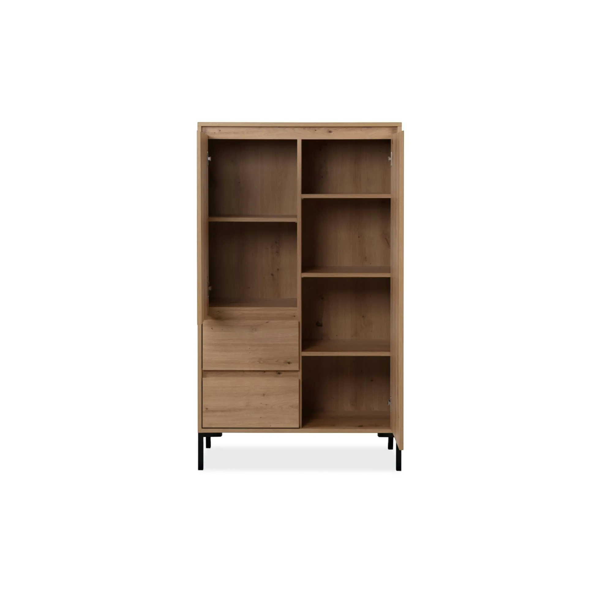 Buffet haut décor bois 2 portes 2 tiroirs KARVI