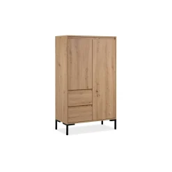 Buffet haut décor bois 2 portes 2 tiroirs KARVI