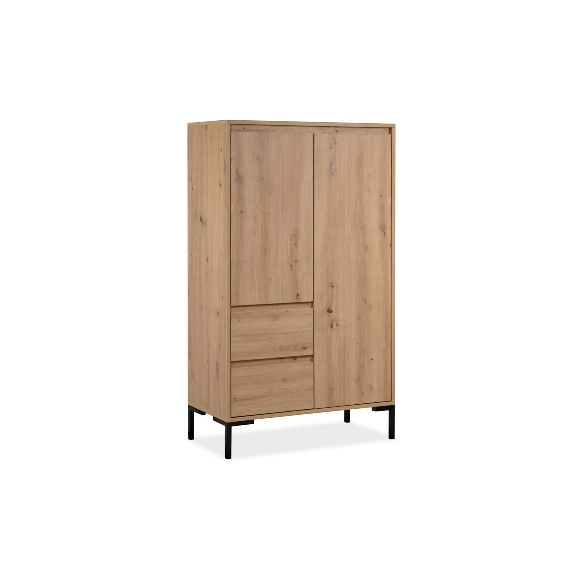 Buffet haut décor bois 2 portes 2 tiroirs KARVI
