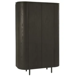 Buffet haut design en chêne brun 2 portes LOREN