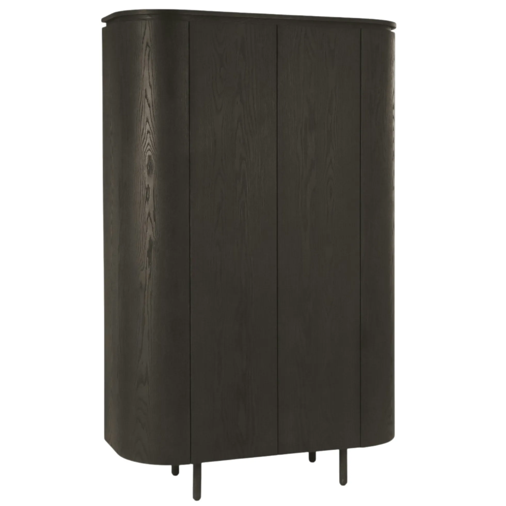 Buffet haut design en chêne brun 2 portes LOREN