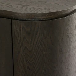 Buffet haut design en chêne brun 2 portes LOREN