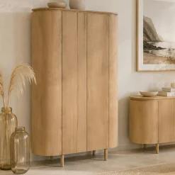 Buffet haut design en chêne clair 2 portes LOREN