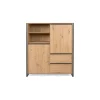 Buffet haut effet chêne 2 portes 2 tiroirs ALVA