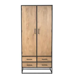 Buffet haut en bois clair 2 portes 4 tiroirs RIVANO