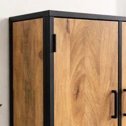 Buffet haut en bois clair 2 portes 4 tiroirs RIVANO