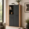Buffet haut gris foncé 2 portes 1 tiroir ALVA