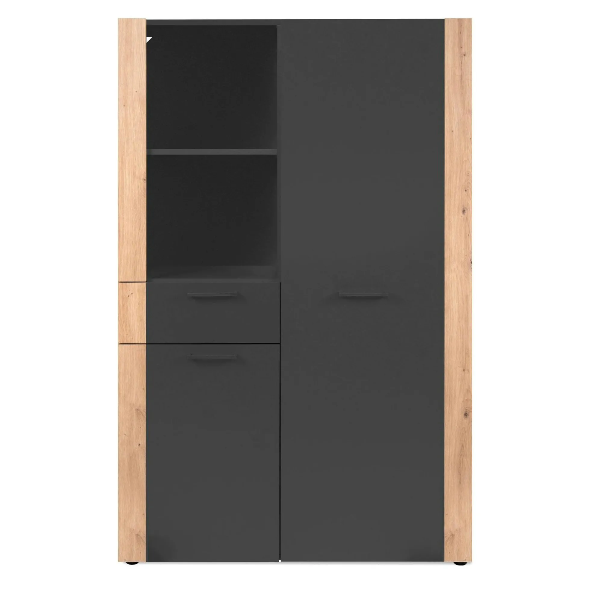 Buffet haut gris foncé 2 portes 1 tiroir ALVA