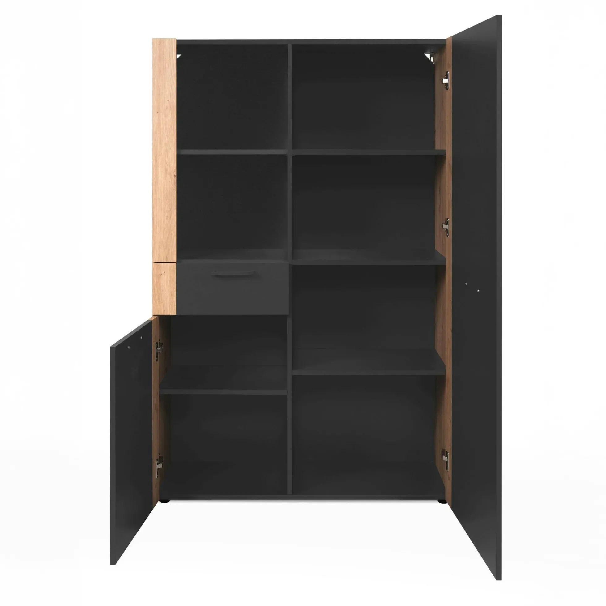 Buffet haut gris foncé 2 portes 1 tiroir ALVA