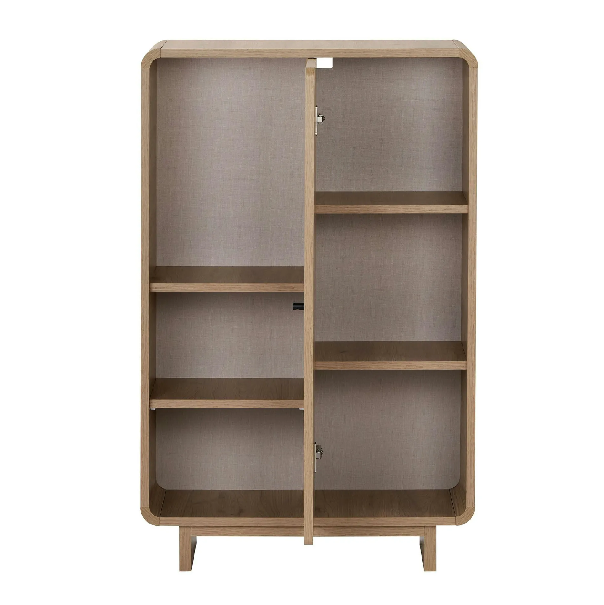 Buffet haut moderne décor chêne 1 porte 3 étagères MARFA