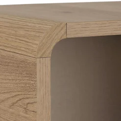 Buffet haut moderne décor chêne 1 porte 3 étagères MARFA