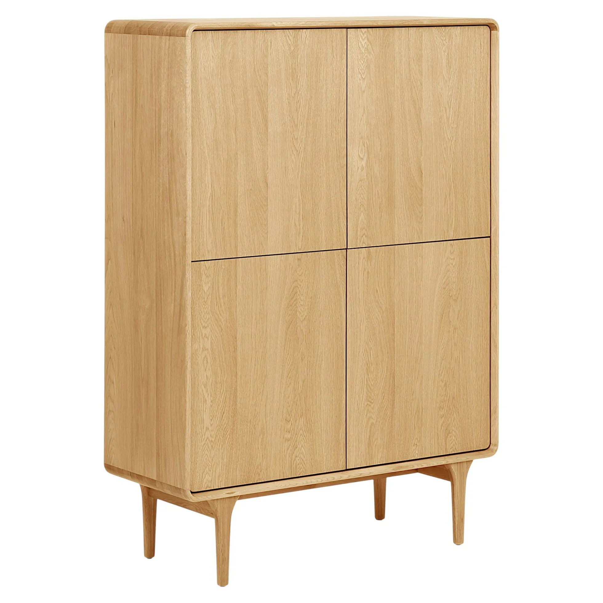 Buffet haut 4 portes en placage chêne clair TARAZ