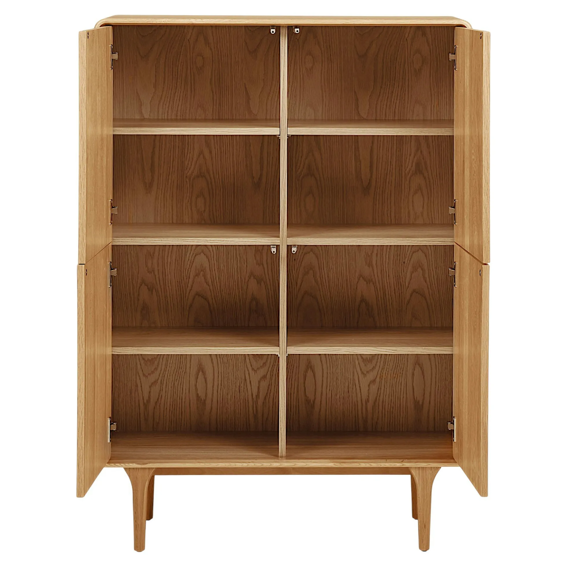 Buffet haut 4 portes en placage chêne clair TARAZ