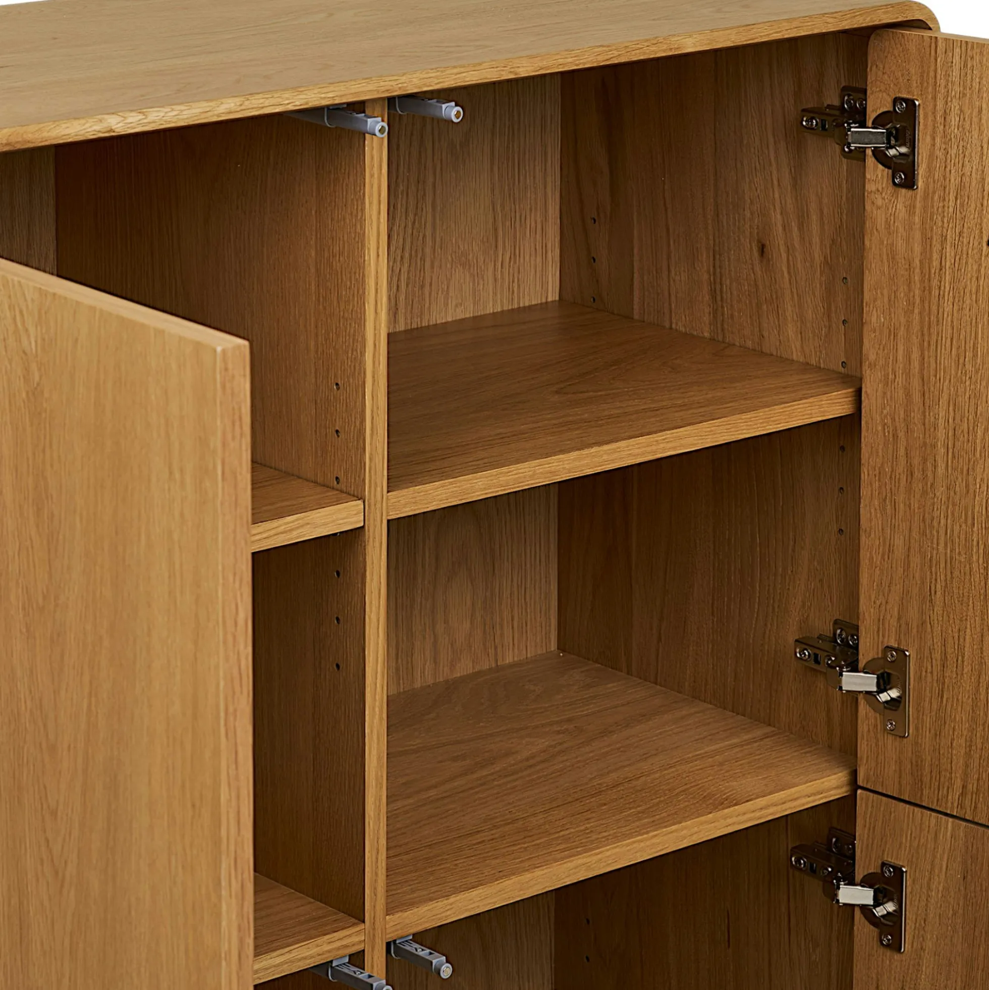 Buffet haut 4 portes en placage chêne clair TARAZ