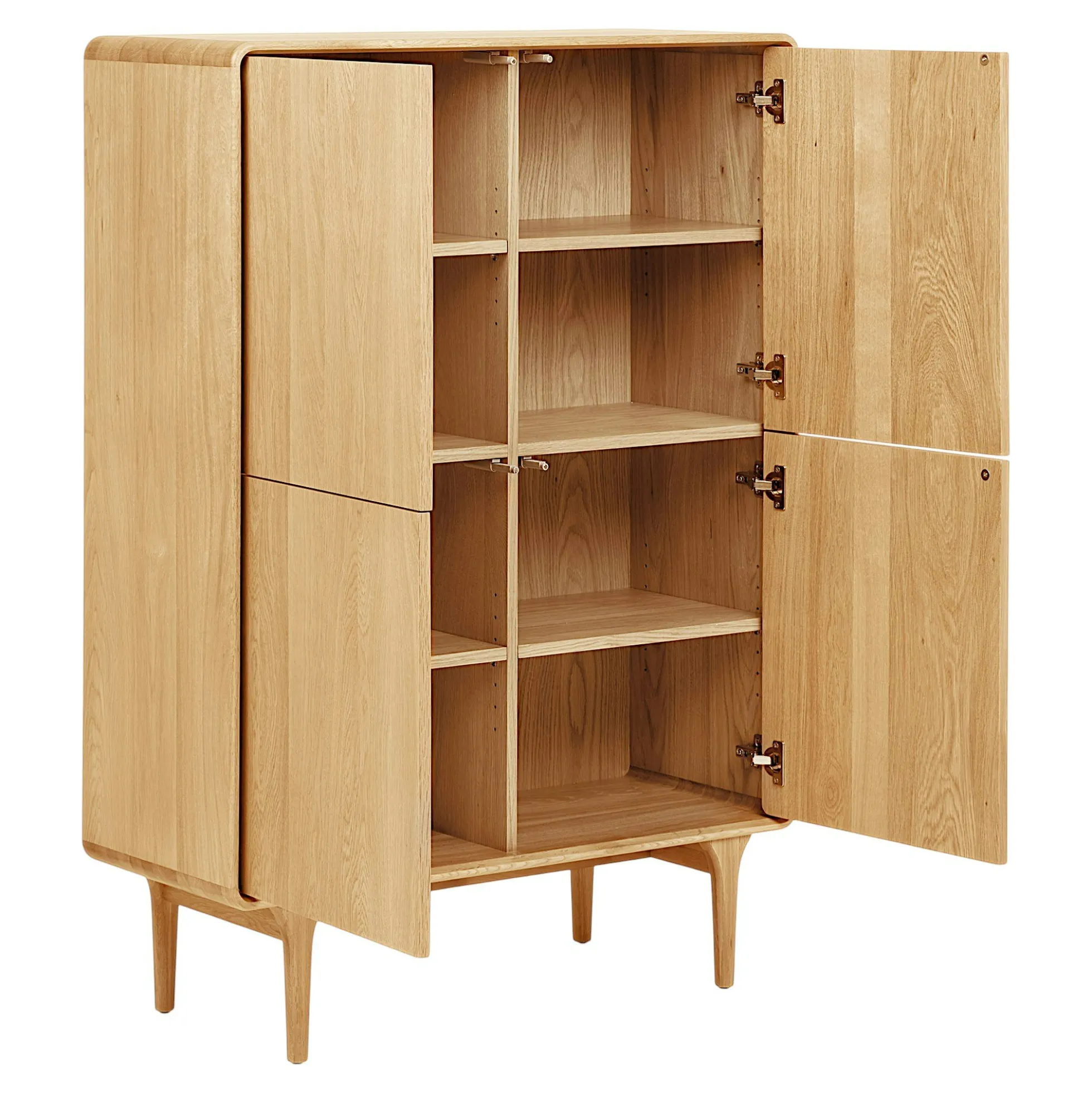 Buffet haut 4 portes en placage chêne clair TARAZ