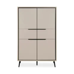 Buffet haut taupe 4 portes 2 tiroirs AVIO