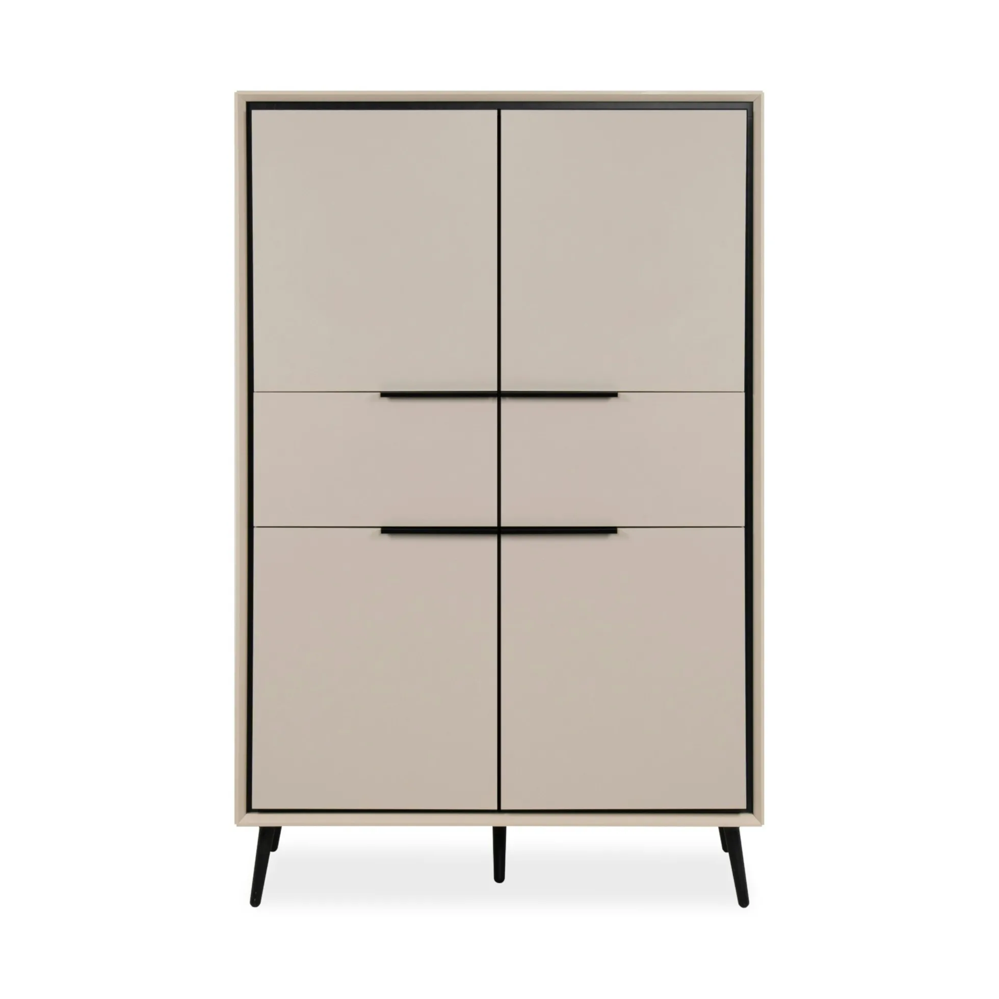 Buffet haut taupe 4 portes 2 tiroirs AVIO