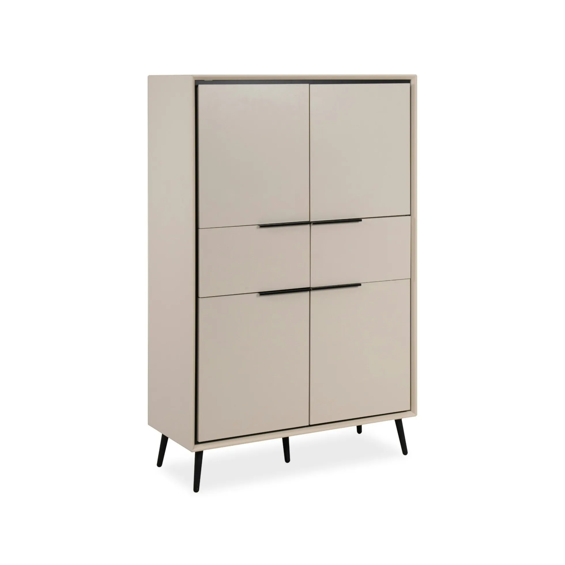 Buffet haut taupe 4 portes 2 tiroirs AVIO