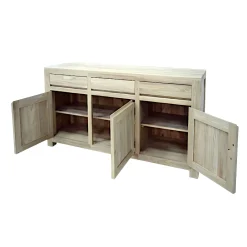 Buffet Hévéa 3 portes, 3 tiroirs 150x45x85cm OLGA