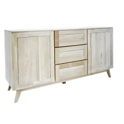Buffet Hévéa 2 portes, 3 tiroirs 160x45x85cm SIXTIES