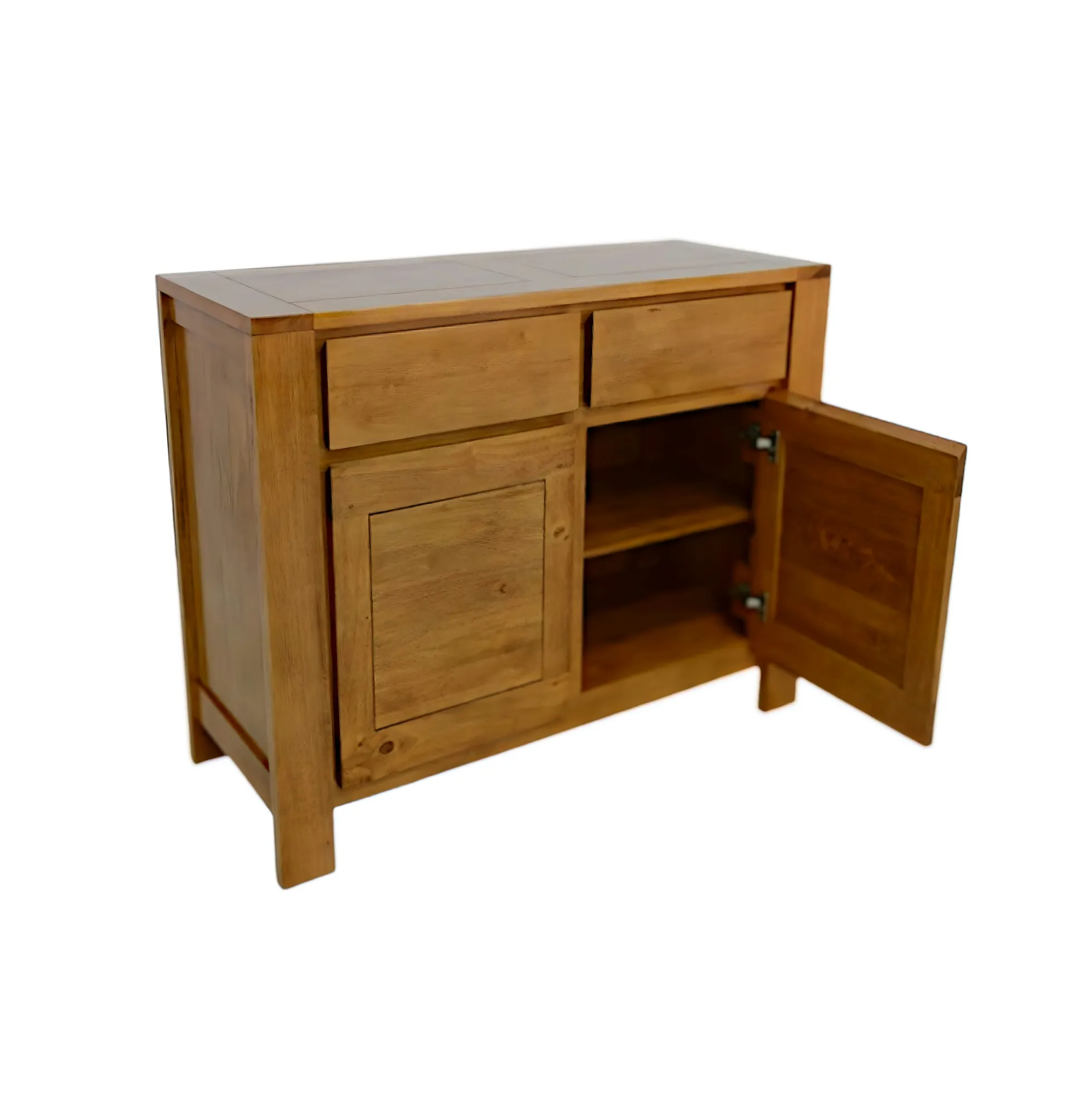 Buffet Hévéa 2 portes, 2 tiroirs 110x45x90cm OLGA