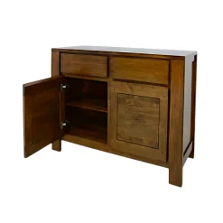 Buffet Hévéa 2 portes, 2 tiroirs 110x45x90cm OLGA
