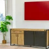 Buffet industriel bois métal boulons BROOKLYN