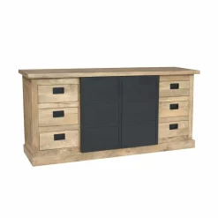 Buffet industriel moderne à portes coulissantes 200 cm CEYLAN