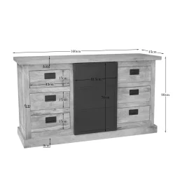 Buffet industriel moderne à porte coulissante 160 cm CEYLAN