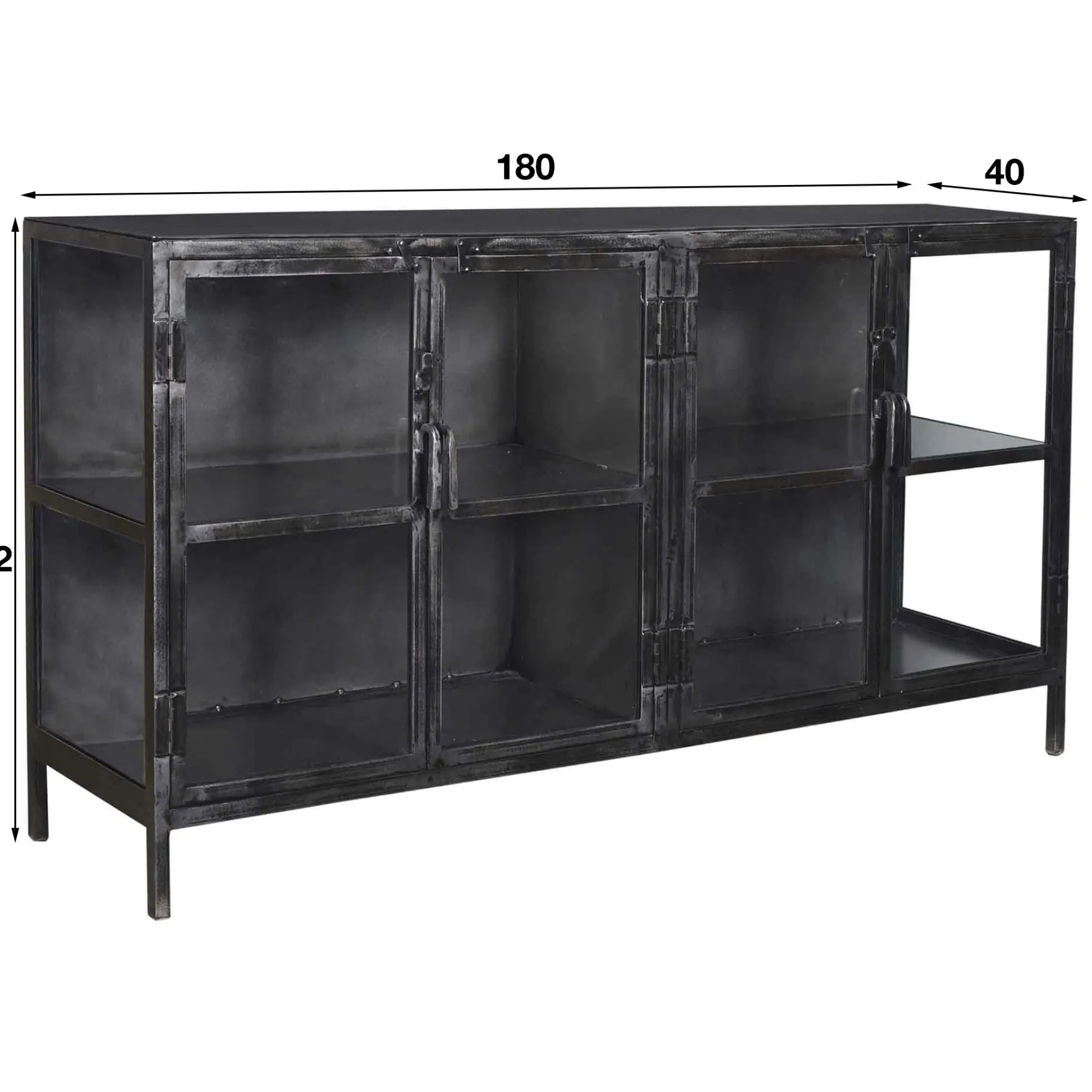 Buffet industriel métal verre ROADIES