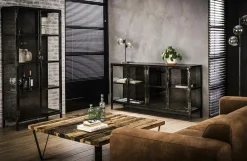 Buffet industriel métal verre ROADIES