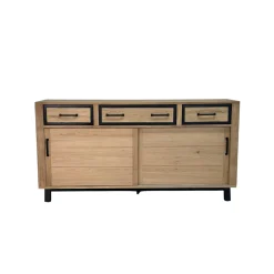 Buffet moderne bois clair - 2 portes, 3 tiroirs GRADO
