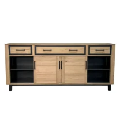 Buffet moderne bois clair - 4 portes, 3 tiroirs GRADO