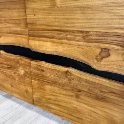 Buffet moderne bois recyclé teck laque noire BARBADE