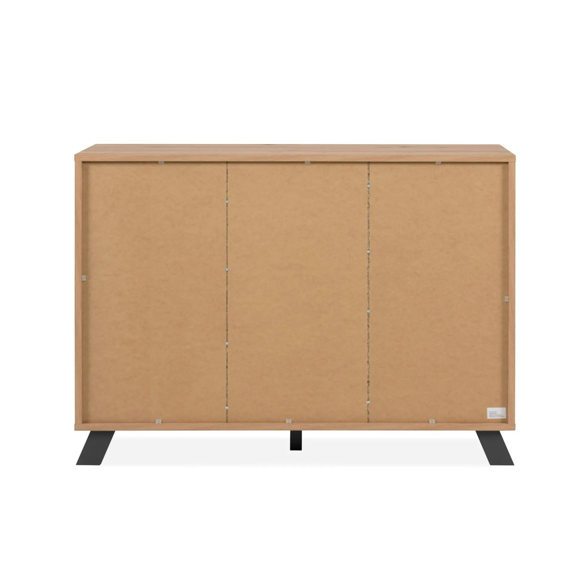 Buffet moderne 1 porte noire rainurée 4 tiroirs ALVA