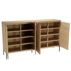 Buffet moderne 4 portes bois couleur naturelle MAYENCE