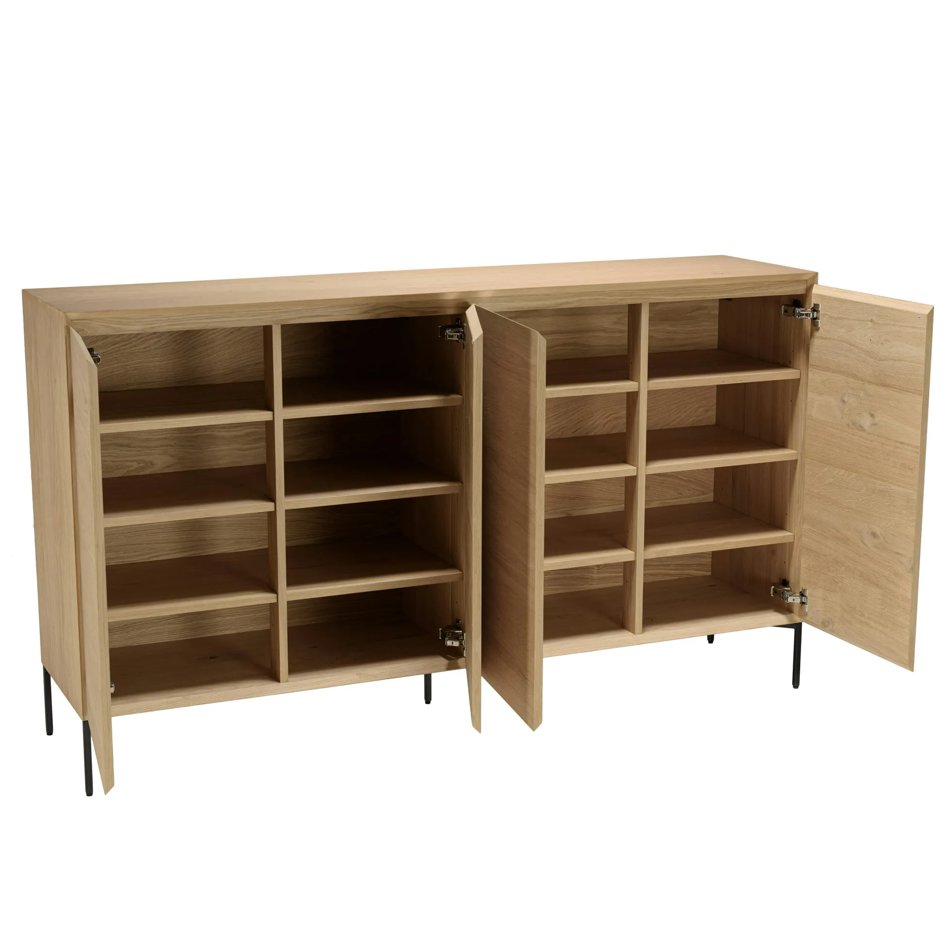 Buffet moderne 4 portes bois couleur naturelle MAYENCE