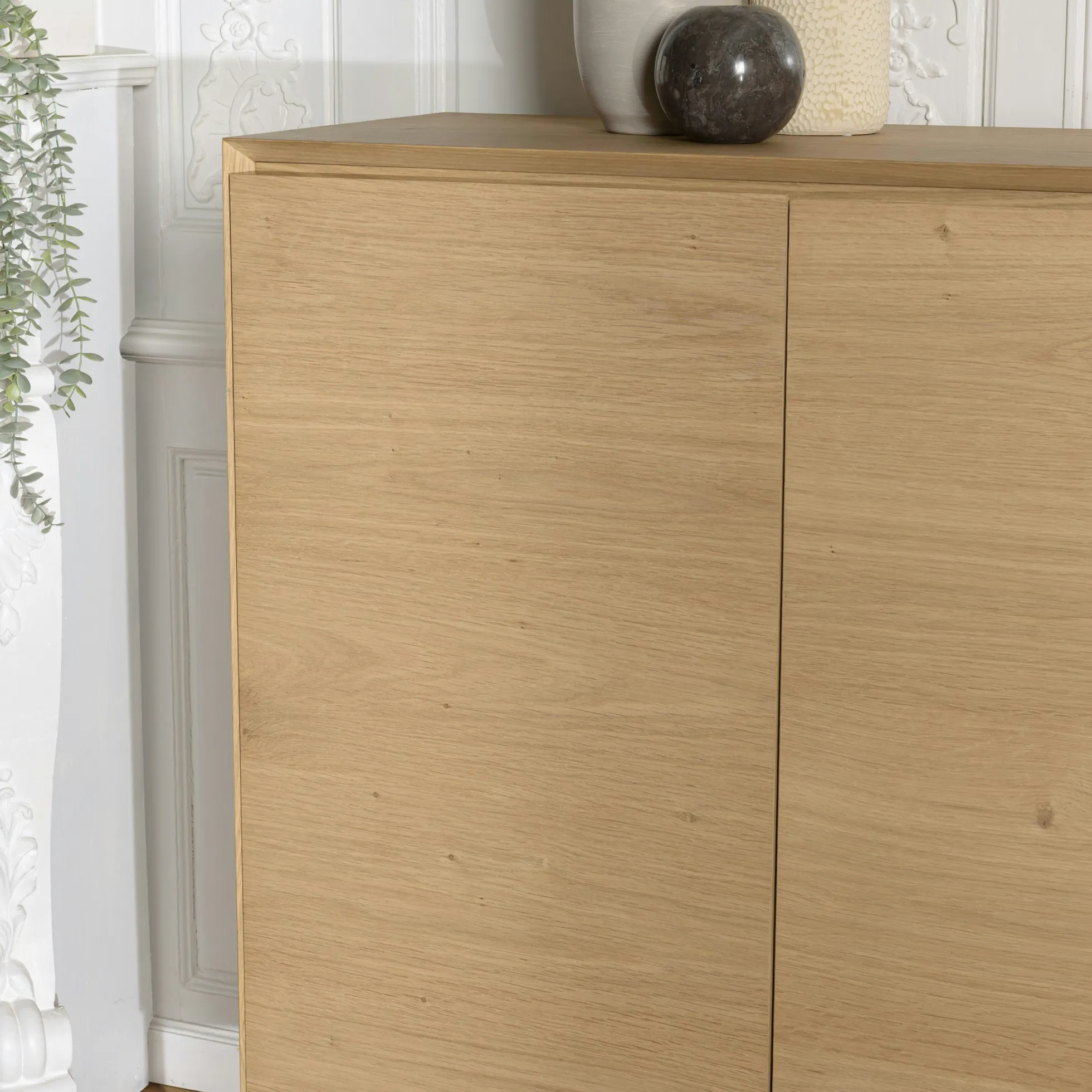 Buffet moderne 4 portes bois couleur naturelle MAYENCE