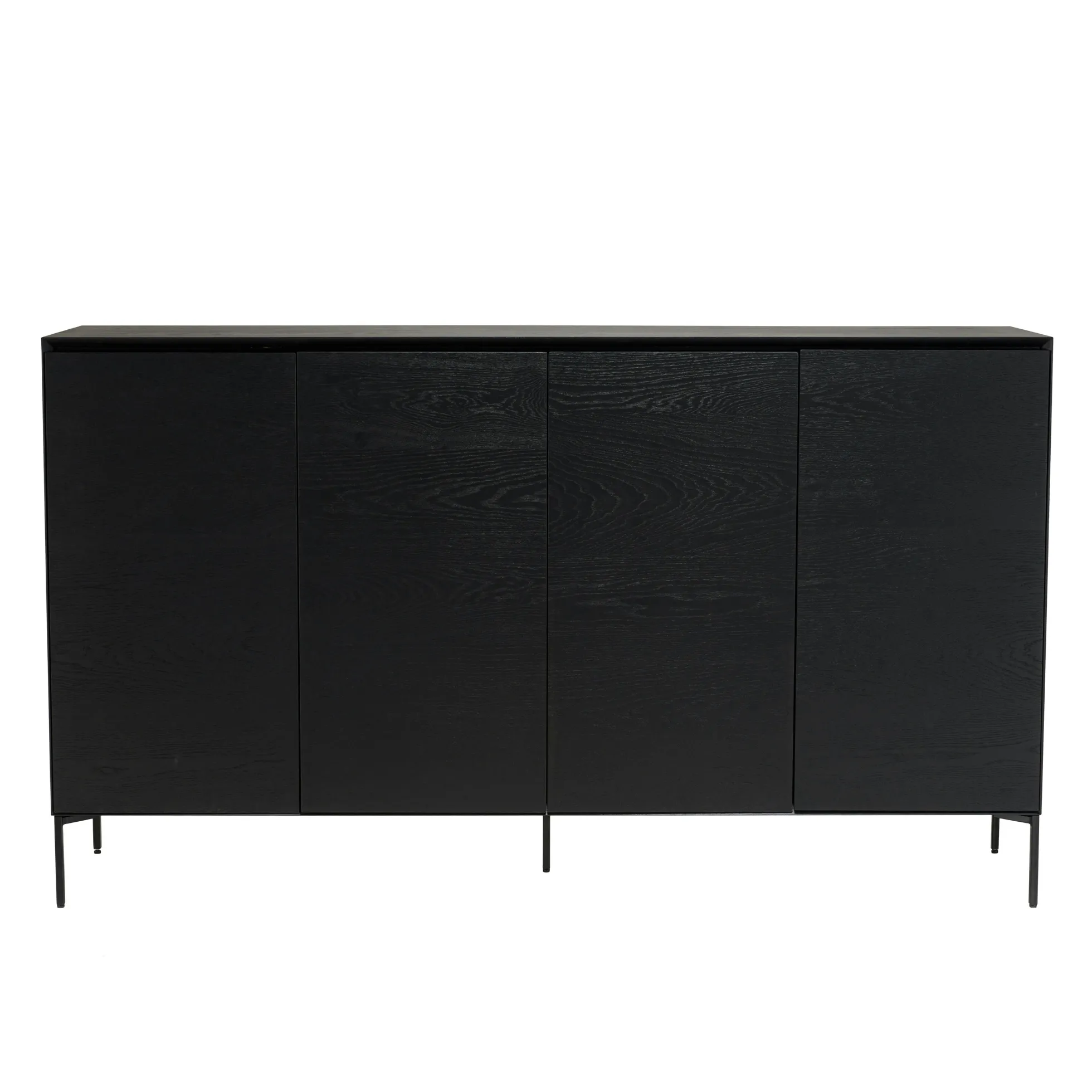 Buffet moderne 4 portes bois couleur noire MAYENCE