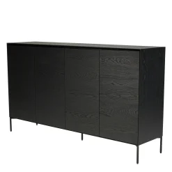Buffet moderne 4 portes bois couleur noire MAYENCE