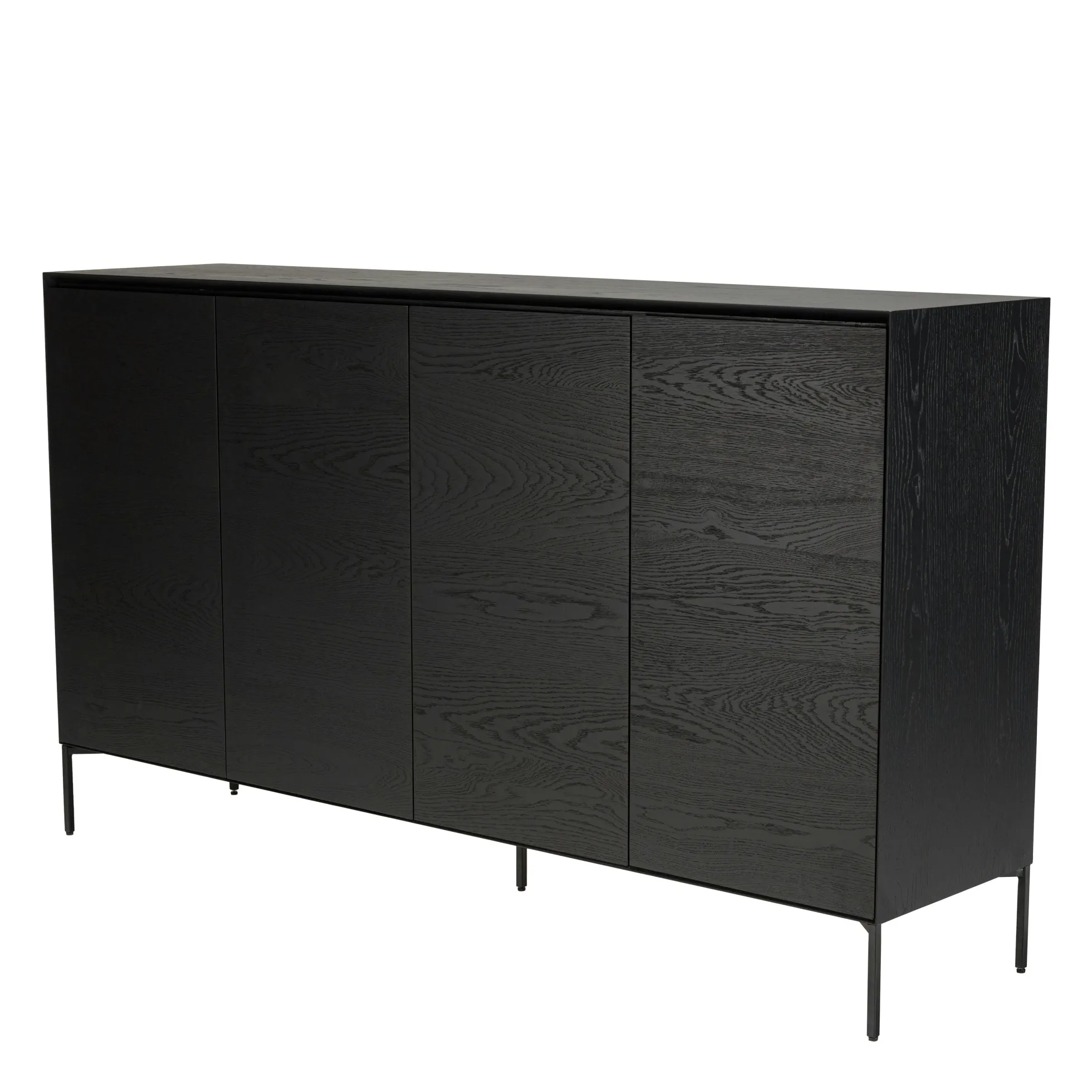 Buffet moderne 4 portes bois couleur noire MAYENCE