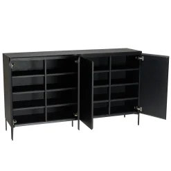 Buffet moderne 4 portes bois couleur noire MAYENCE